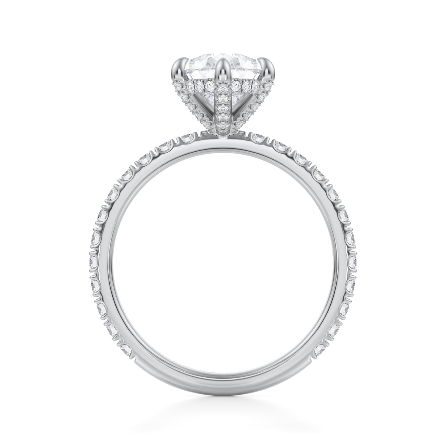 Pear Pave Basket With Pave Ring (2.40 Carat E-VVS2) - Michael Gabriels