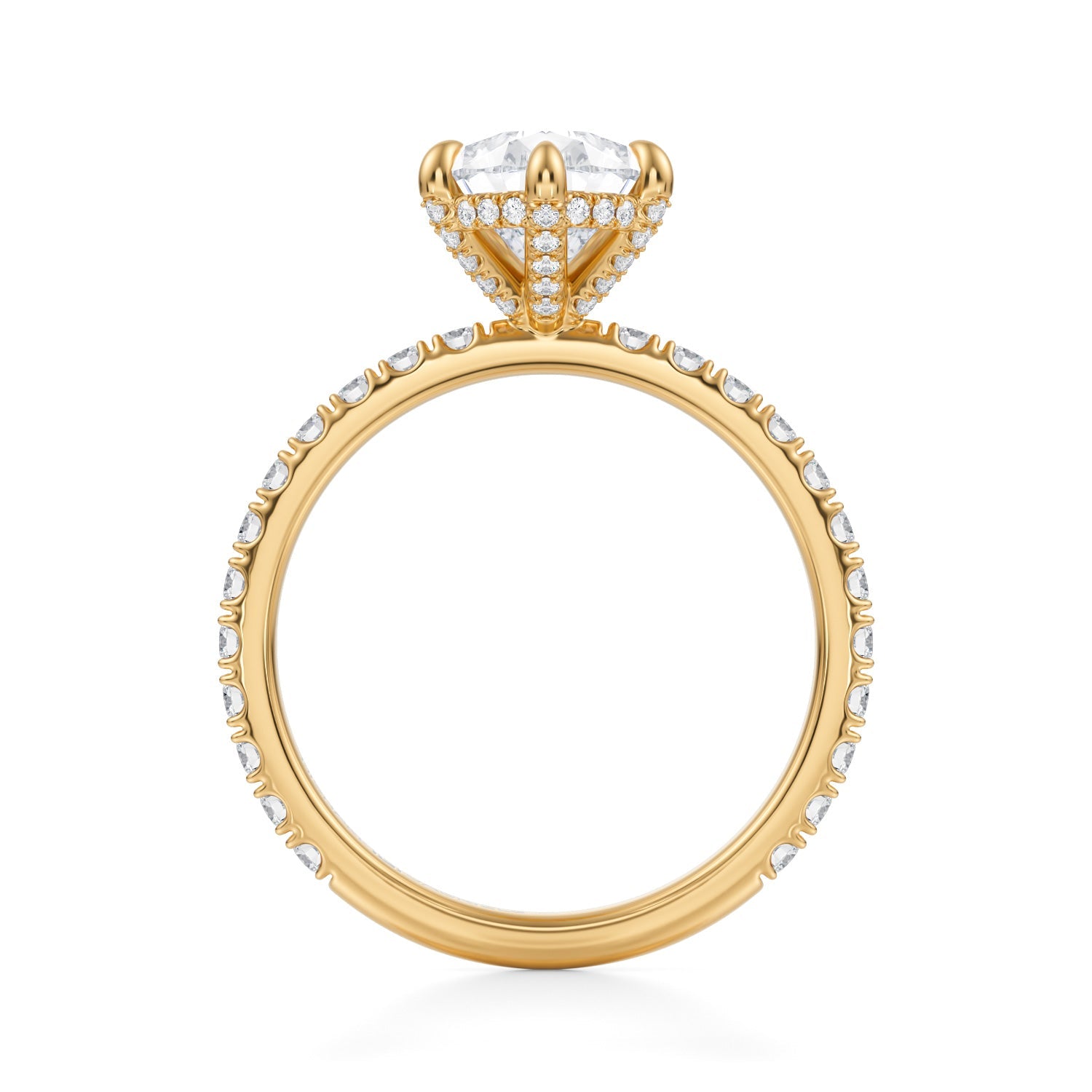 Pear Pave Basket With Pave Ring (3.70 Carat E-VS1) - Michael Gabriels