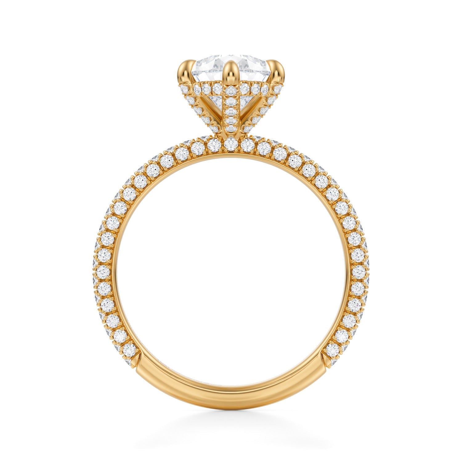 Pear Pave Basket With Trio Pave Ring (3.20 Carat G-VS1) - Michael Gabriels