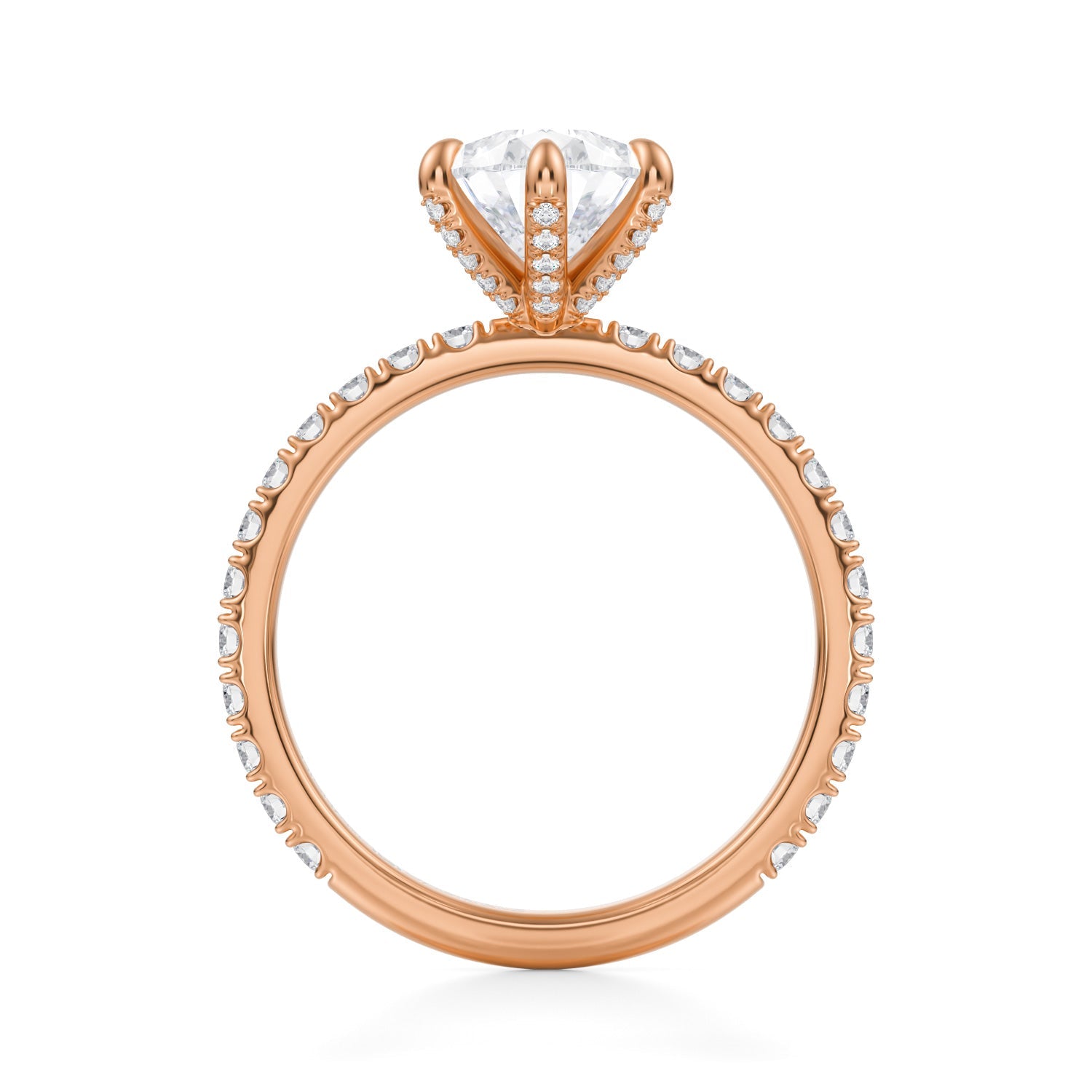 Pear Pave Ring With Pave Prongs (1.50 Carat E-VVS2) - Michael Gabriels