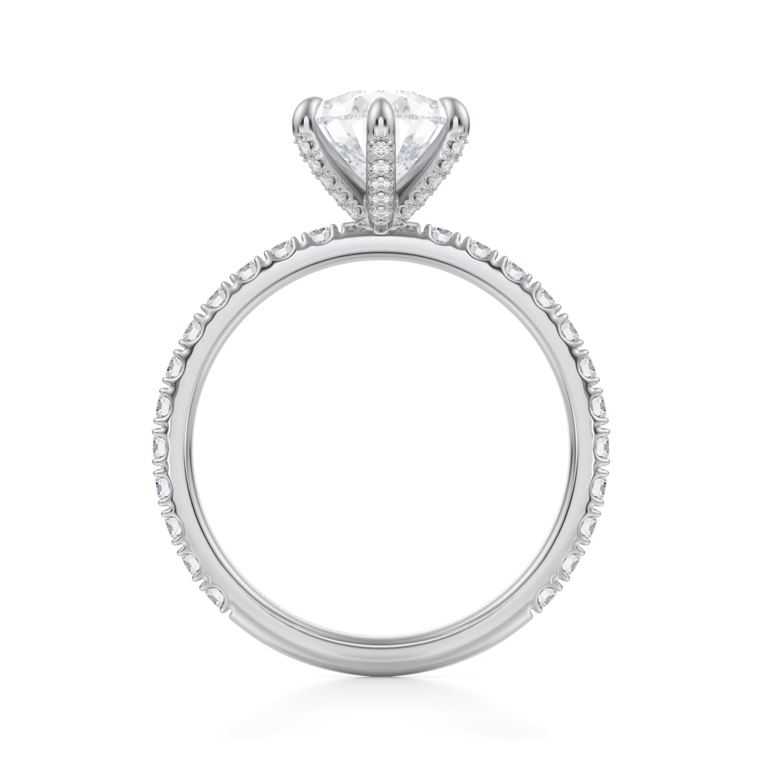 Pear Pave Ring With Pave Prongs (3.50 Carat F-VS1) - Michael Gabriels