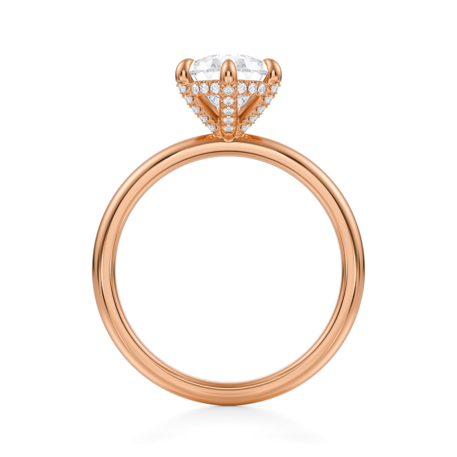 Pear Solitaire Ring With Pave Basket (2.50 Carat G-VS1) - Michael Gabriels