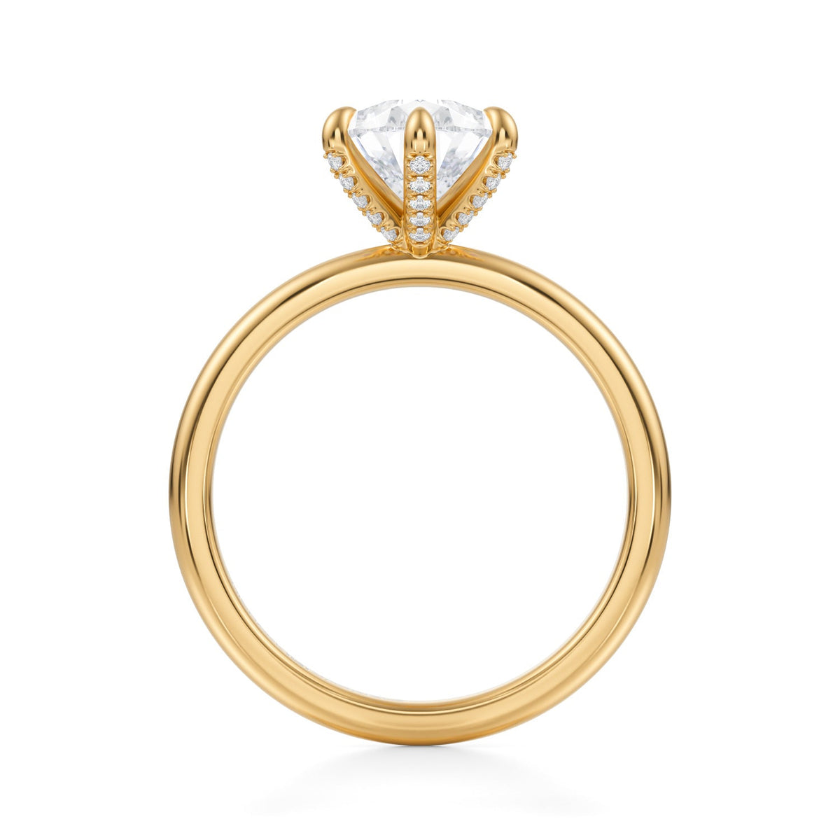 Pear Solitaire Ring With Pave Prongs (3.20 Carat E-VVS2) - Michael Gabriels