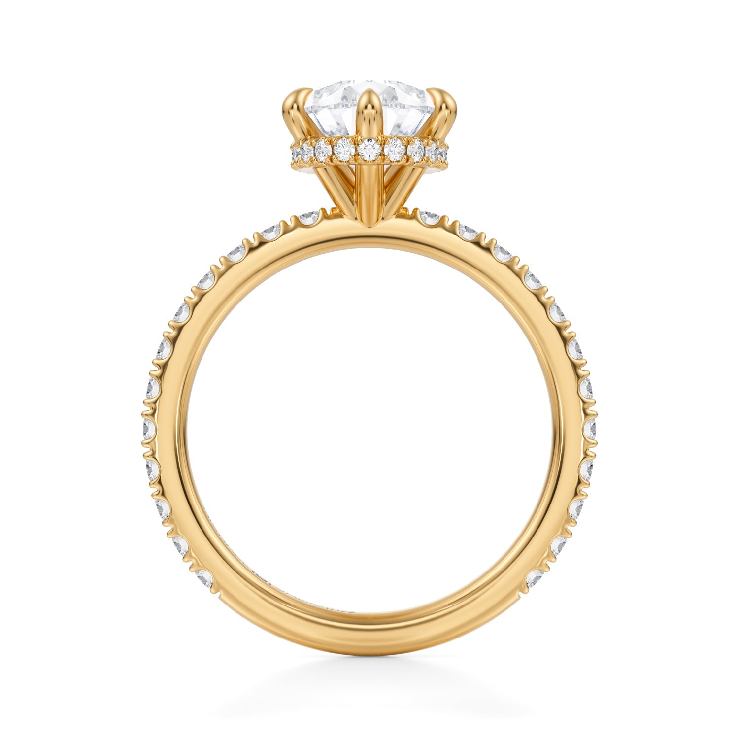 Pear Wrap Halo With Pave Ring (1.70 Carat F-VVS2) - Michael Gabriels