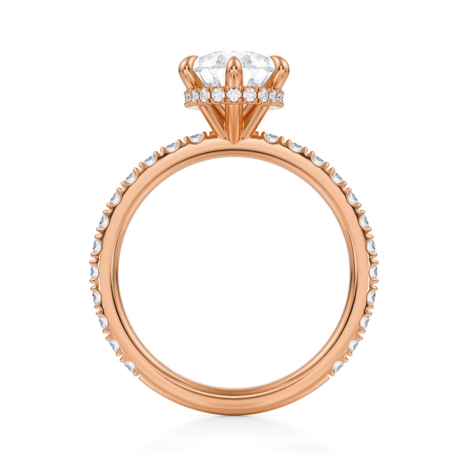 Pear Wrap Halo With Pave Ring (3.50 Carat G-VVS2) - Michael Gabriels