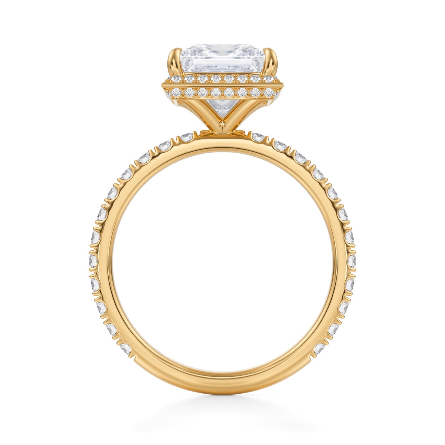 Princess Knife Edge Halo With Pave Ring (2.20 Carat F-VVS2) - Michael Gabriels