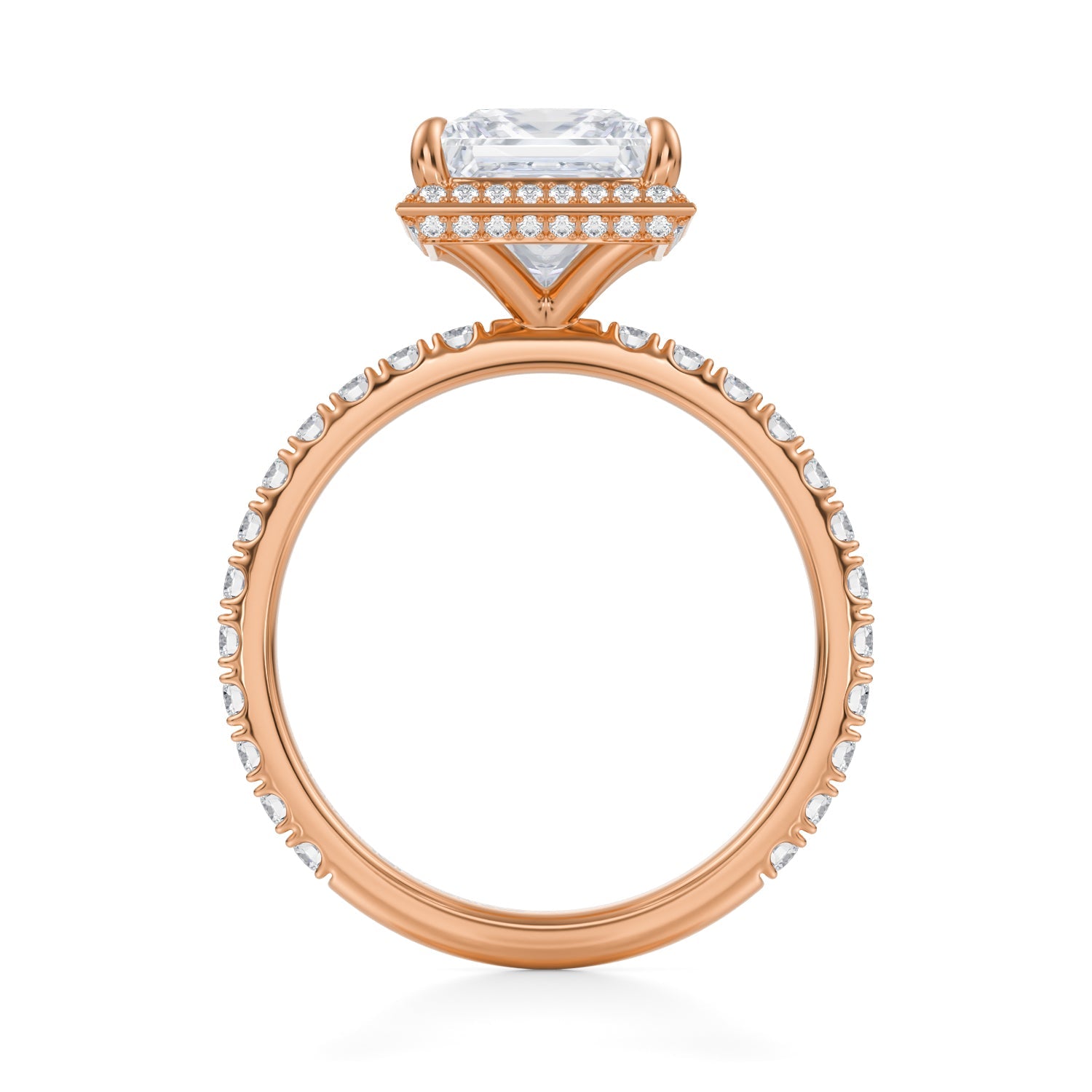 Princess Knife Edge Halo With Pave Ring (2.70 Carat F-VS1) - Michael Gabriels