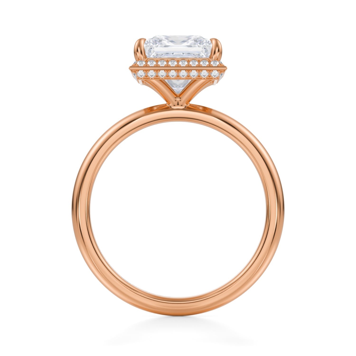 2.70 Carat G-VVS2 Princess Knife Edge Halo With Solitaire Ring