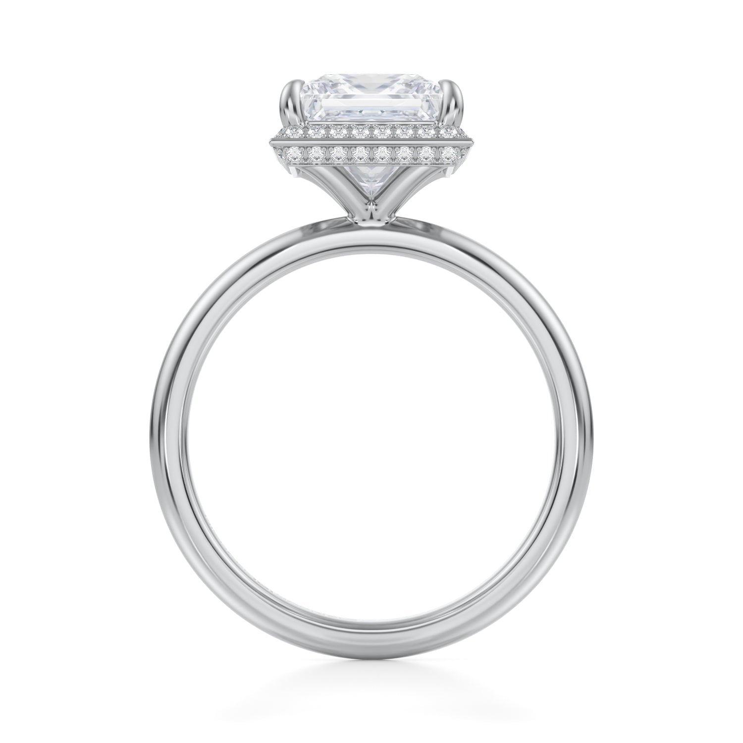 2.70 Carat G-VVS2 Princess Knife Edge Halo With Solitaire Ring