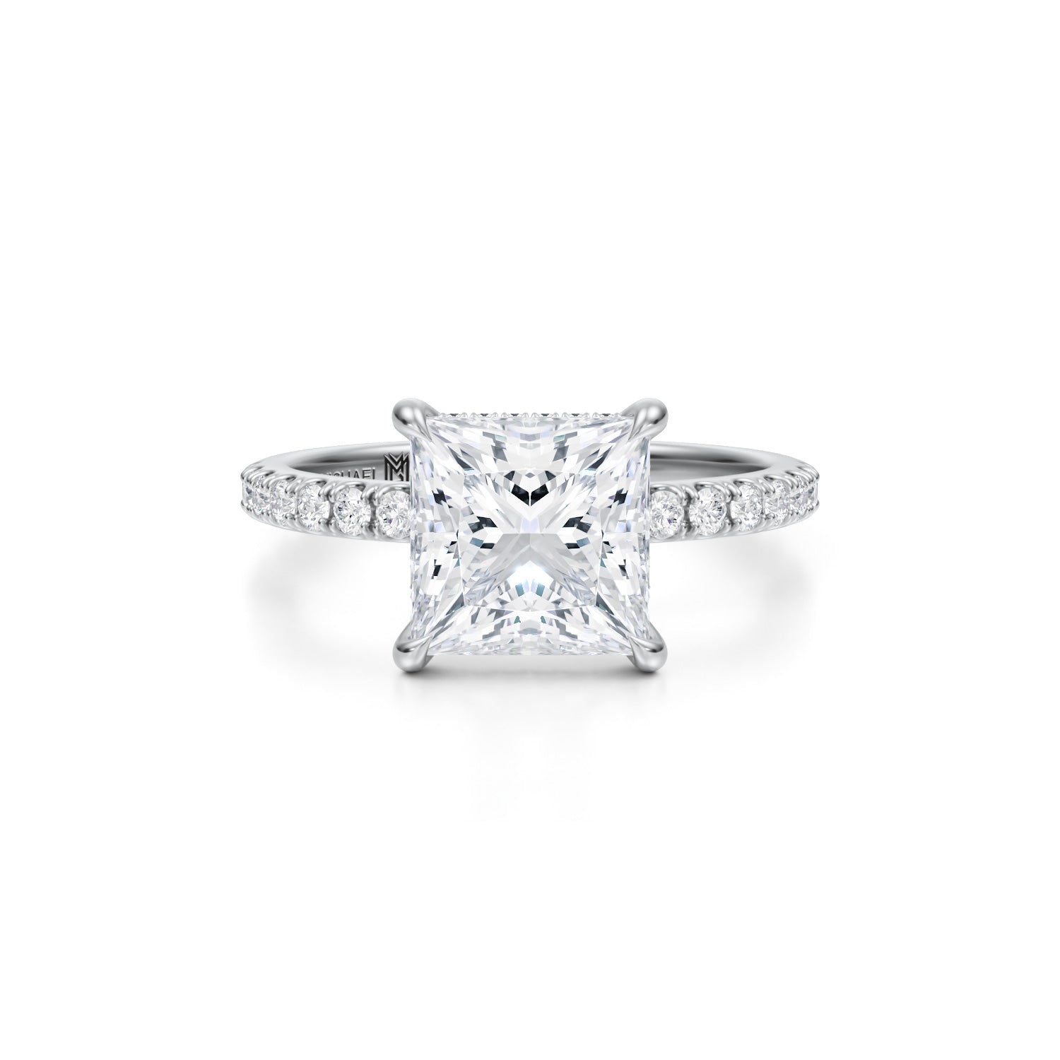 Princess Pave Basket With Pave Ring (3.00 Carat G-VS1) - Michael Gabriels