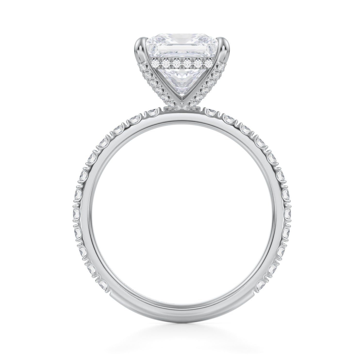 Princess Pave Basket With Pave Ring (3.00 Carat G-VVS2) - Michael Gabriels
