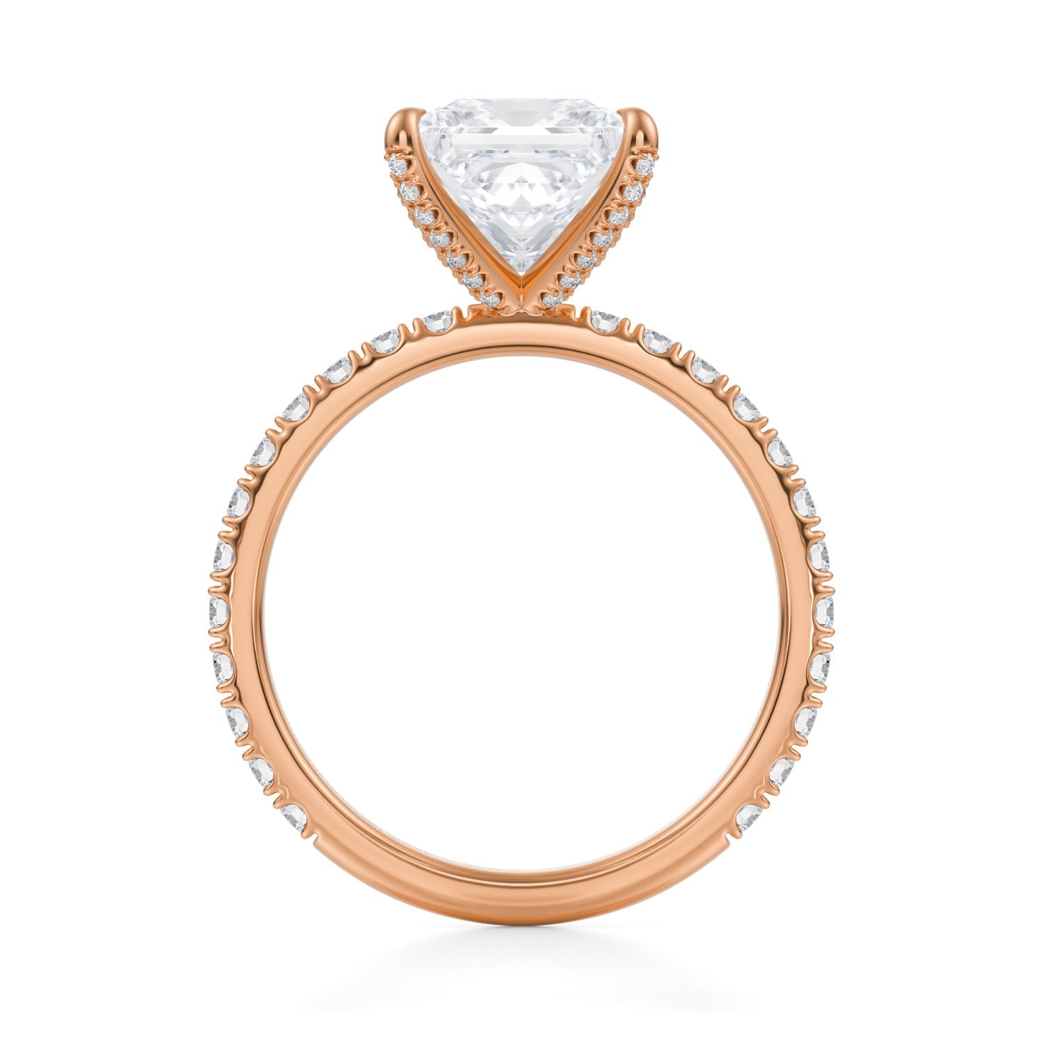 Princess Pave Ring With Pave Prongs (2.20 Carat F-VS1) - Michael Gabriels