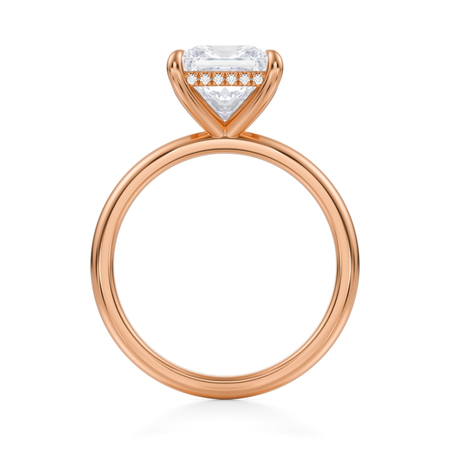 Princess Solitaire Ring With Invisible Halo (3.70 Carat E-VS1) - Michael Gabriels