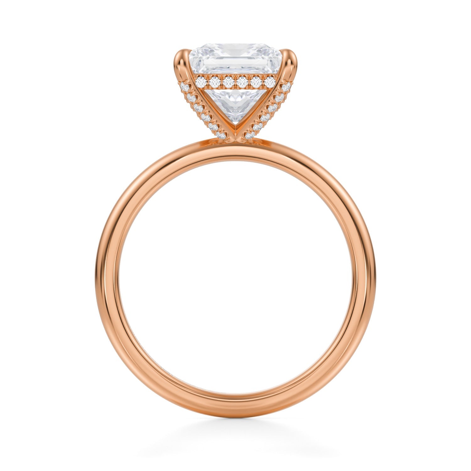 Princess Solitaire Ring With Pave Basket (2.50 Carat G-VS1) - Michael Gabriels