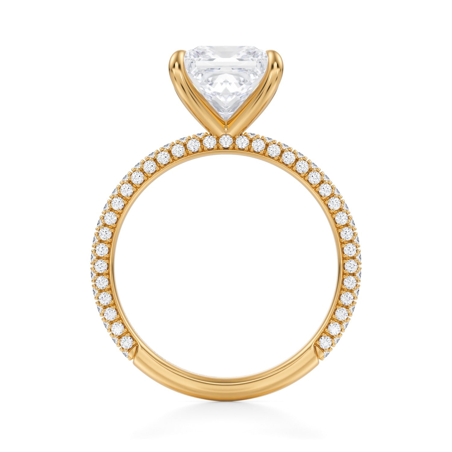 Princess Trio Pave Ring (2.70 Carat F-VVS2) - Michael Gabriels