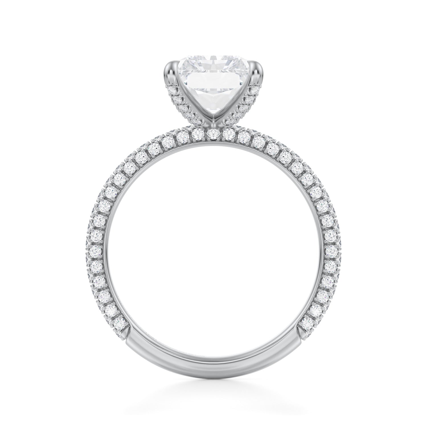 Radiant Double Edge Halo With Cathedral Pave Ring (2.70 Carat E-VVS2) - Michael Gabriels