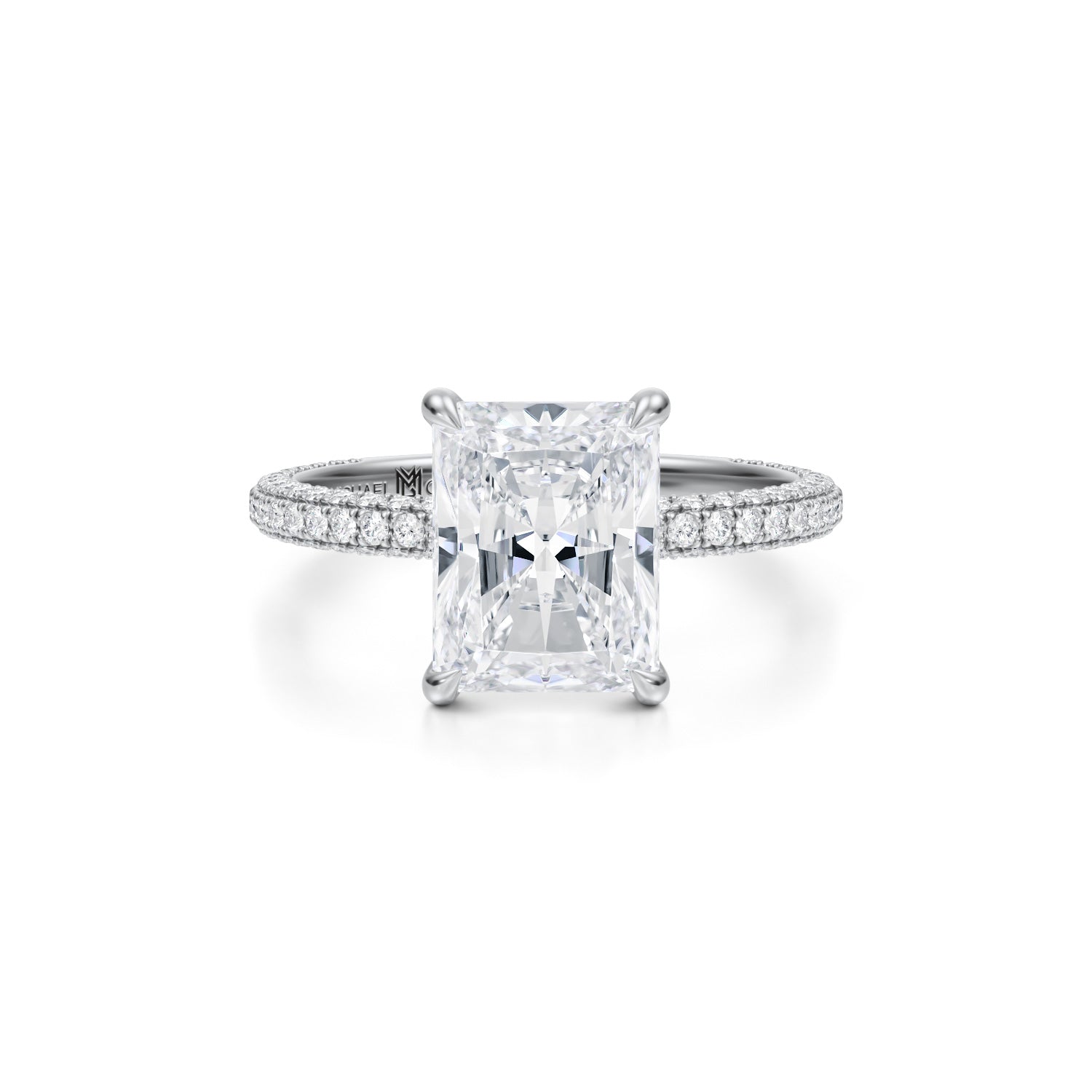 Radiant Double Edge Halo With Solitaire Ring (2.00 Carat G-VVS2) - Michael Gabriels