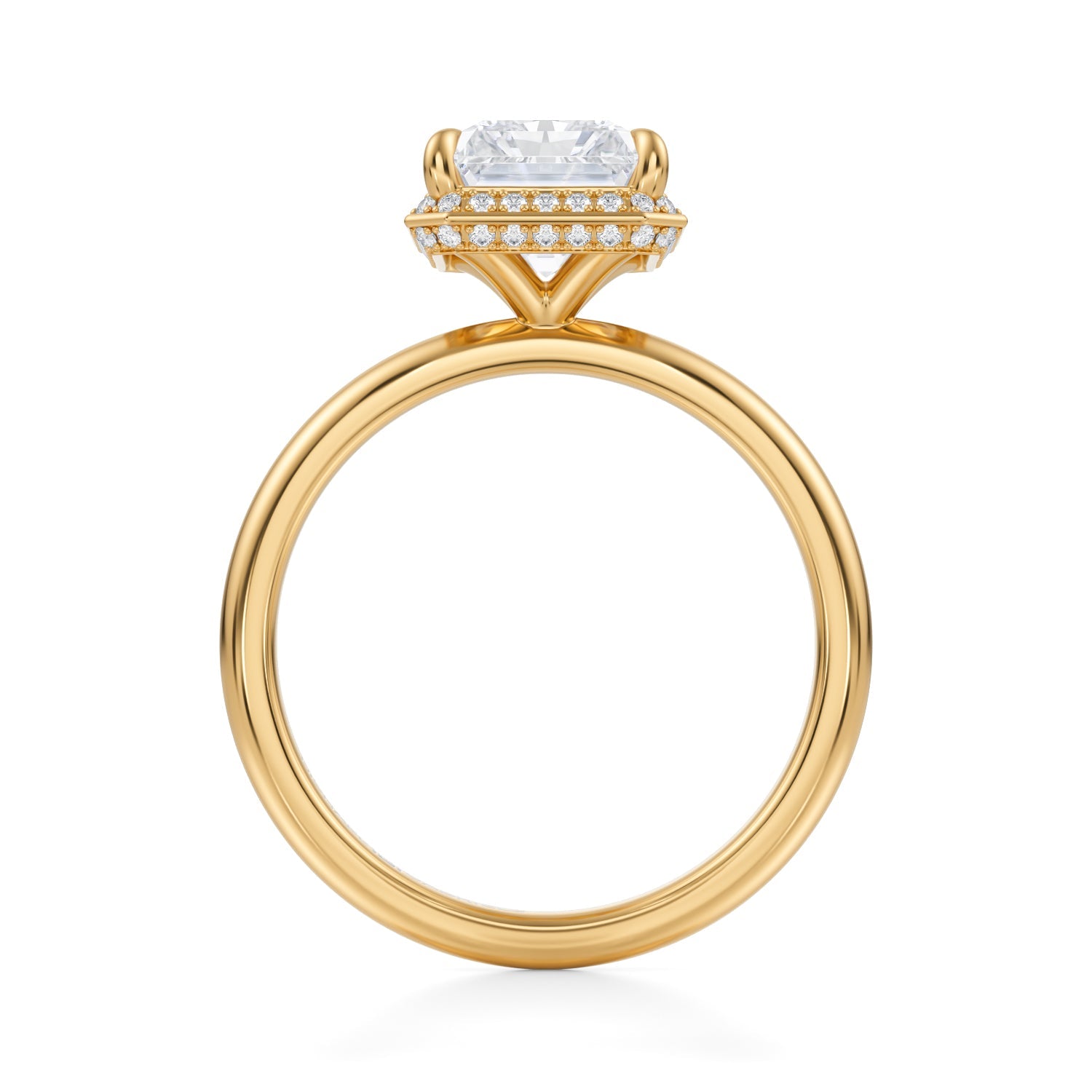 Radiant Knife Edge Halo With Solitaire Ring (1.20 Carat G-VVS2) - Michael Gabriels