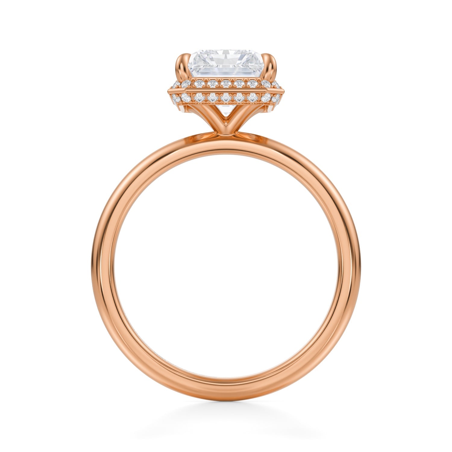 Radiant Knife Edge Halo With Solitaire Ring (1.40 Carat F-VVS2) - Michael Gabriels