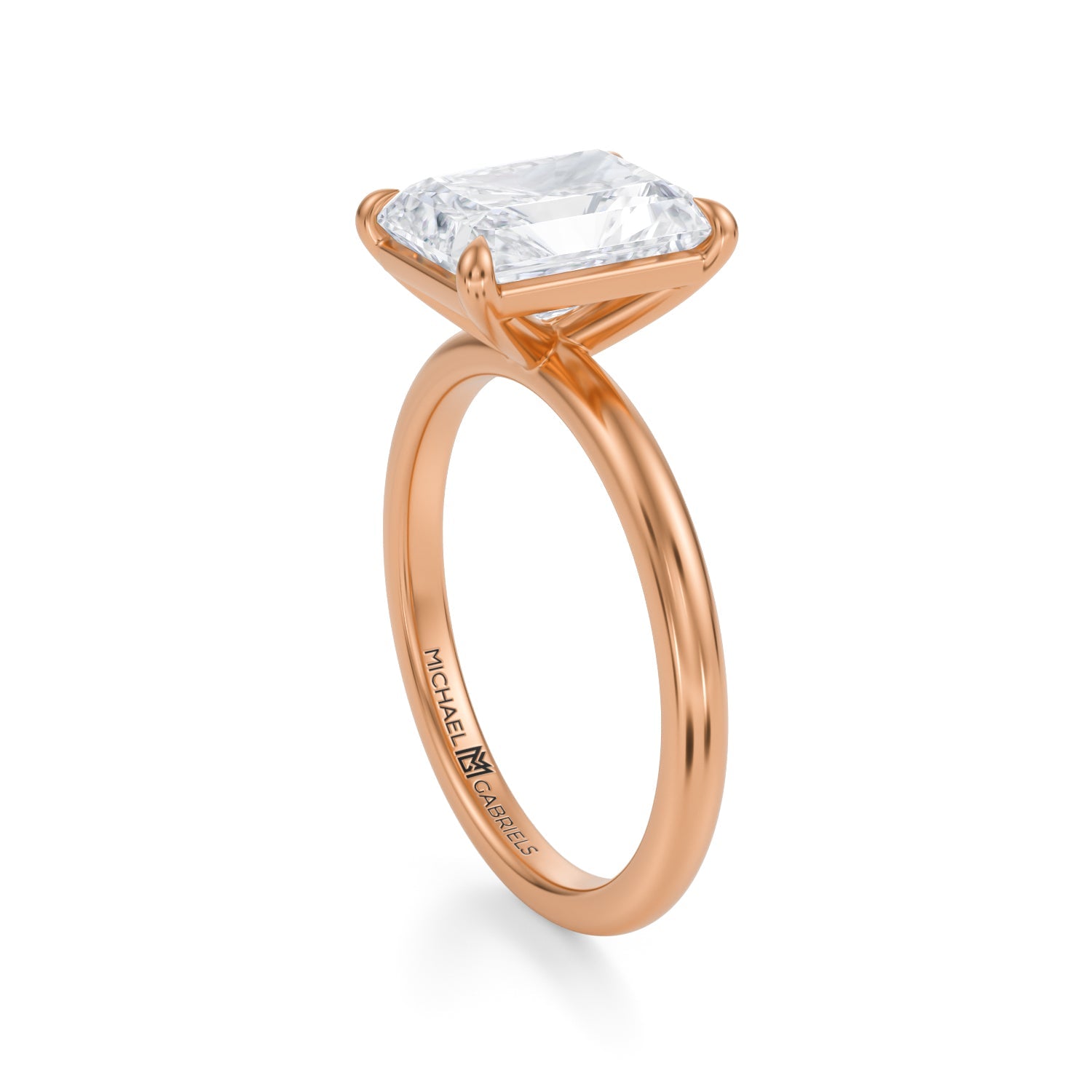 Radiant Martini Basket Solitaire Ring (3.00 Carat E-VS1) - Michael Gabriels