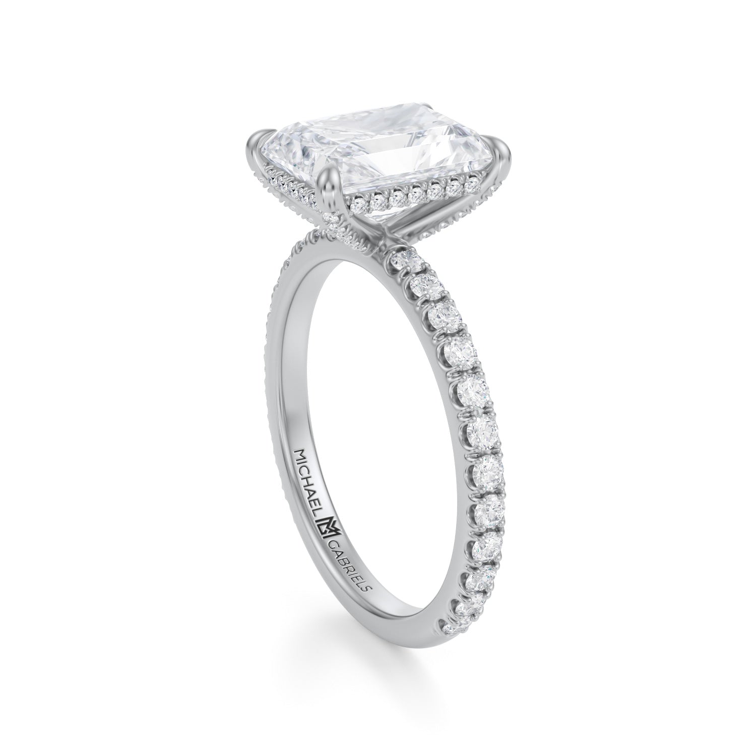 Radiant Pave Basket With Pave Ring (3.00 Carat D-VS1) - Michael Gabriels