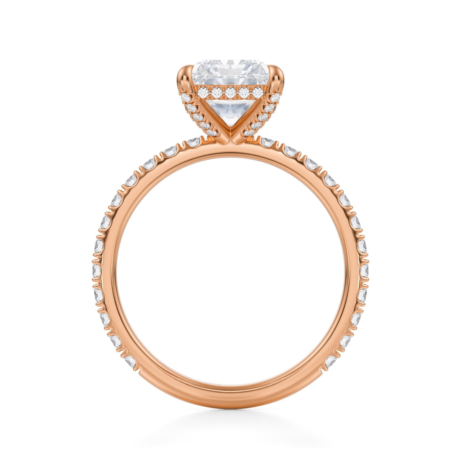 Radiant Pave Basket With Pave Ring (3.00 Carat E-VS1) - Michael Gabriels