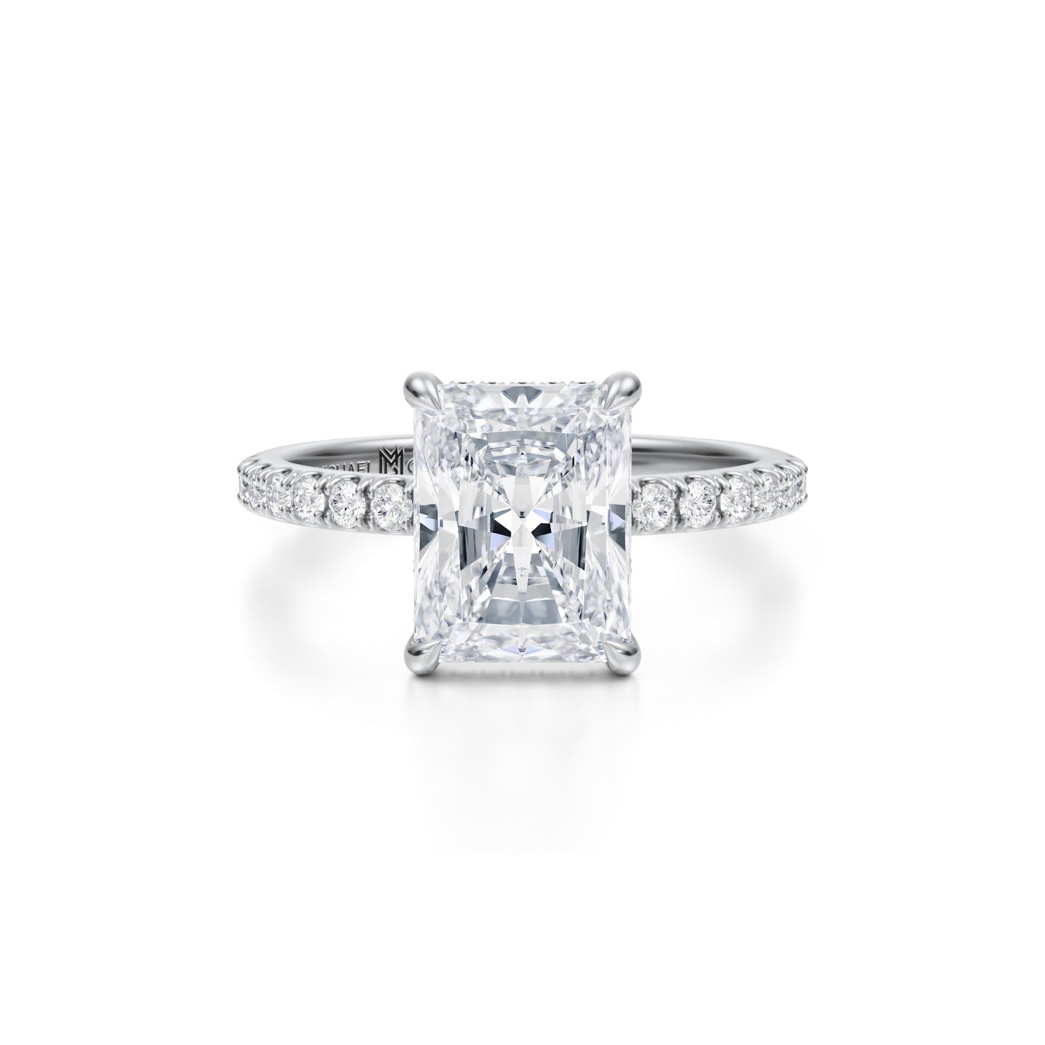 Radiant Pave Basket With Pave Ring (3.70 Carat D-VS1) - Michael Gabriels