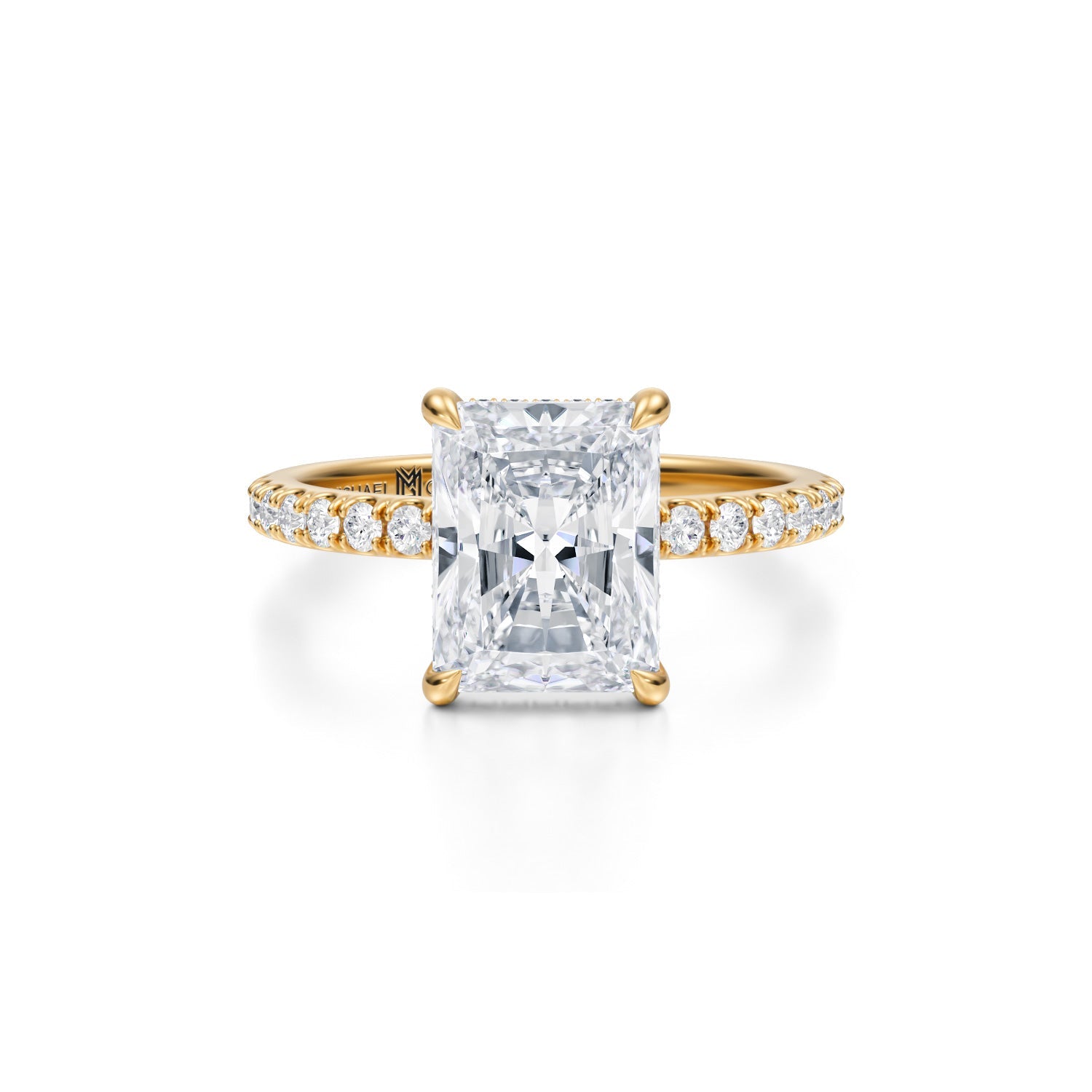 Radiant Pave Basket With Pave Ring (3.70 Carat F-VVS2) - Michael Gabriels