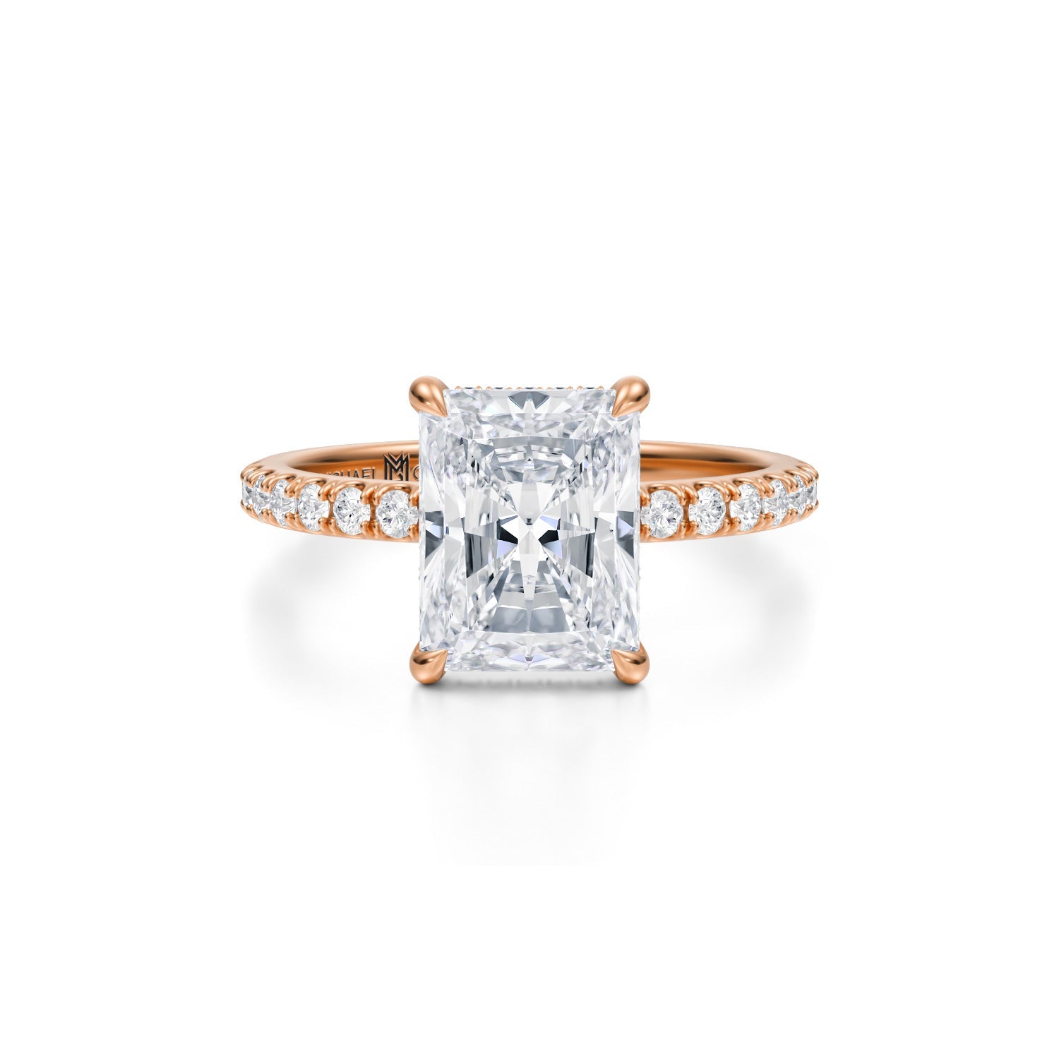 Radiant Pave Basket With Pave Ring (3.70 Carat F-VVS2) - Michael Gabriels