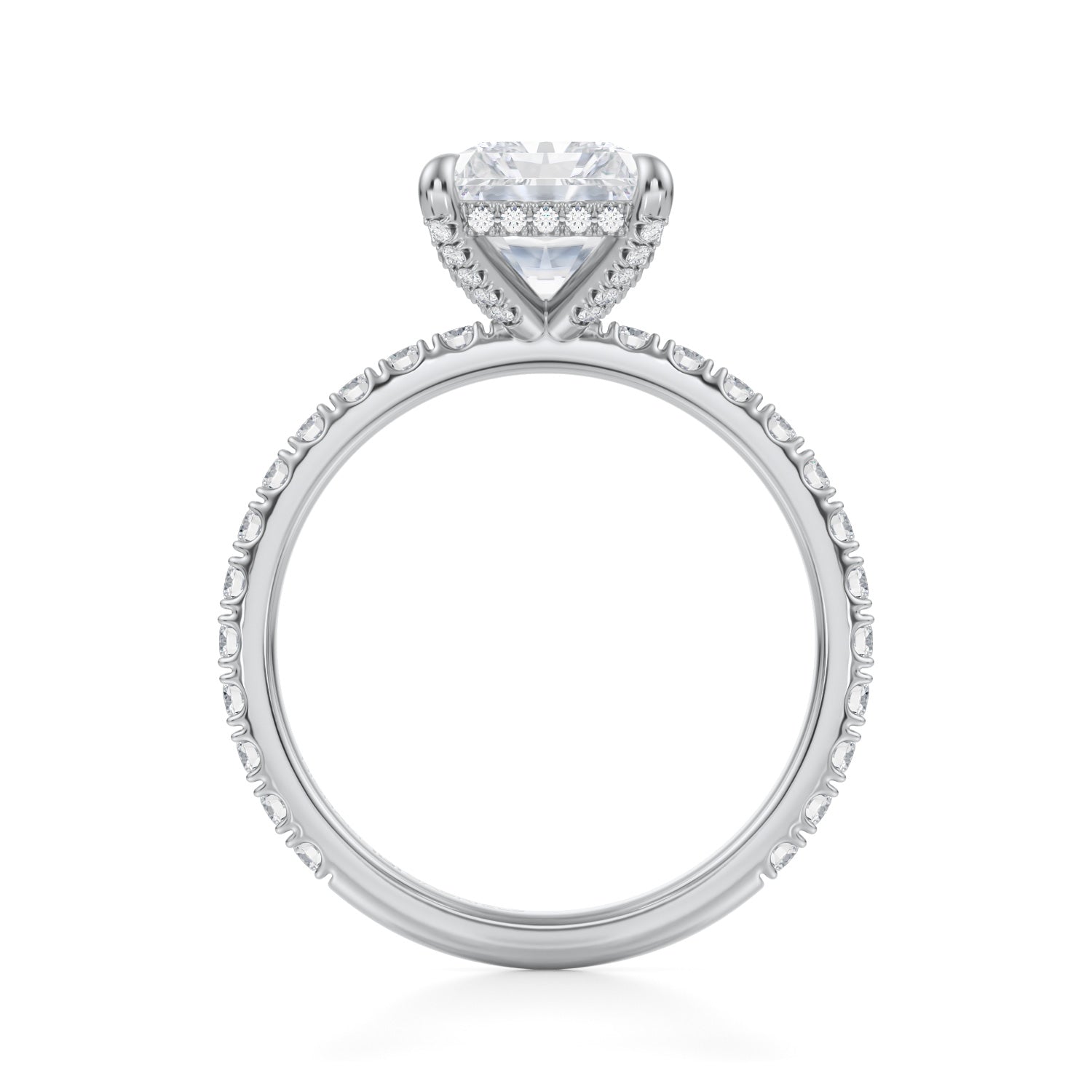 Radiant Pave Basket With Pave Ring (3.70 Carat F-VVS2) - Michael Gabriels