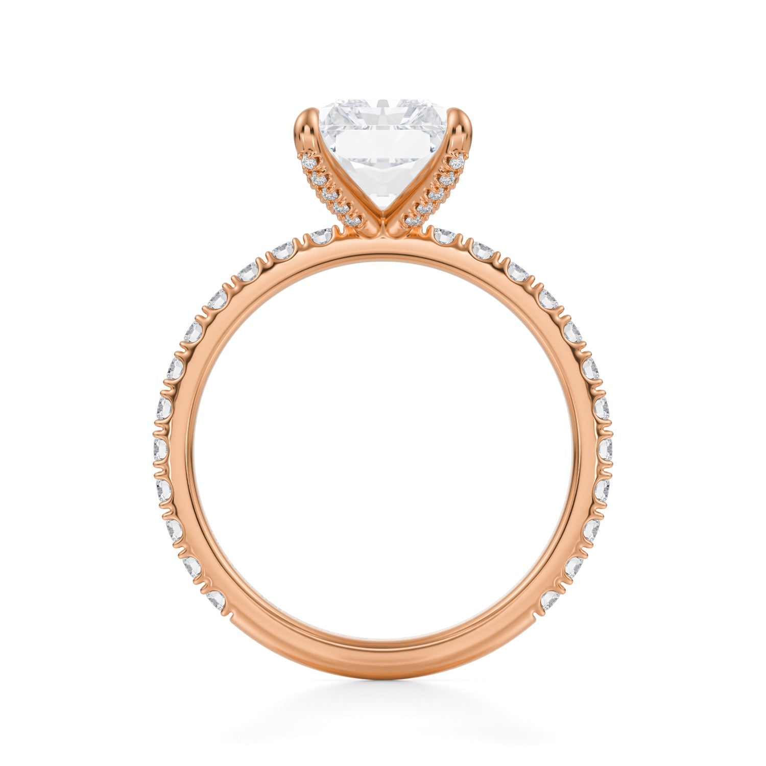 Radiant Pave Ring With Pave Prongs (1.50 Carat D-VVS2) - Michael Gabriels
