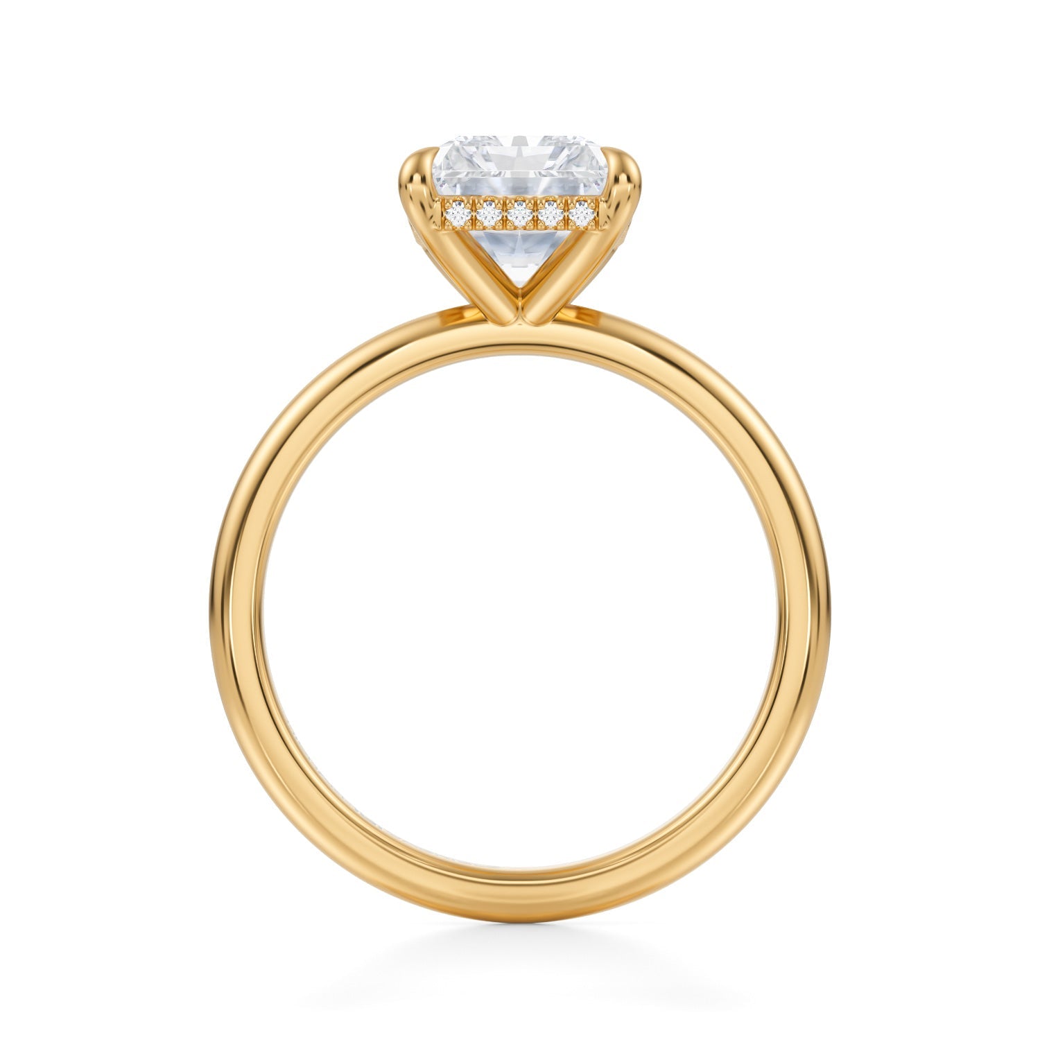 Radiant Solitaire Ring With Invisible Halo (2.70 Carat F-VVS2) - Michael Gabriels