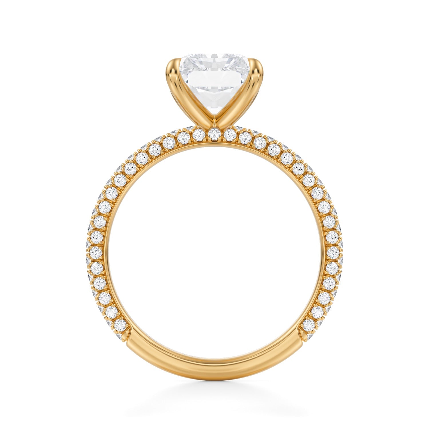 Radiant Trio Pave Ring (3.20 Carat D-VVS2) - Michael Gabriels