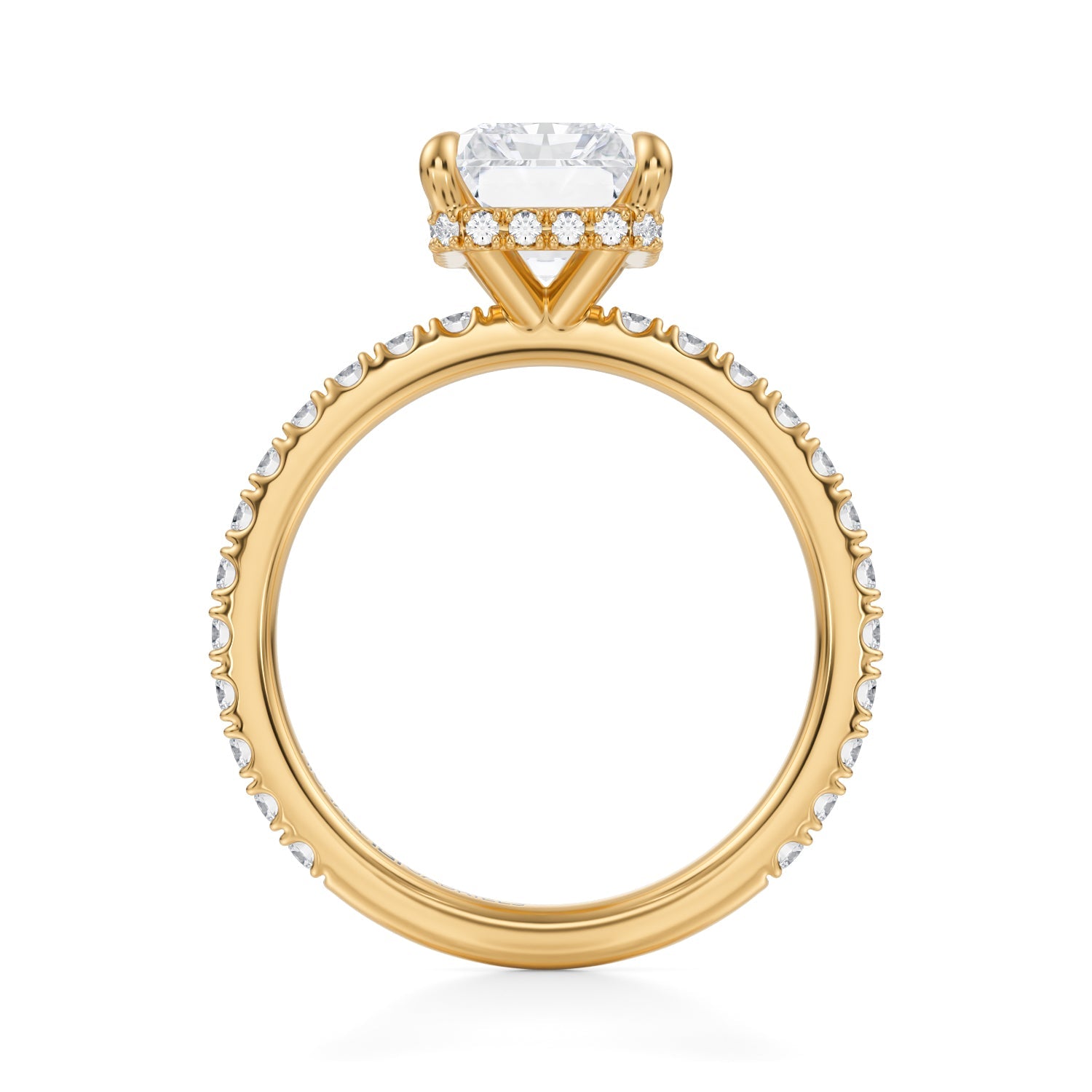 Radiant Wrap Halo With Pave Ring (2.50 Carat E-VS1) - Michael Gabriels