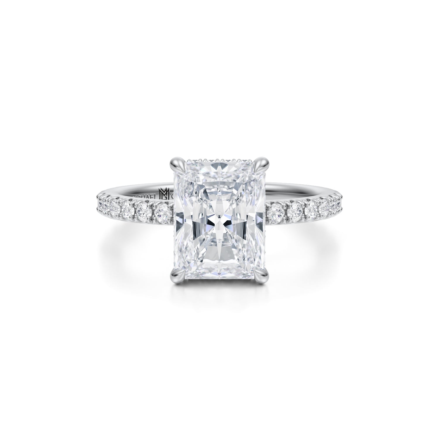 Radiant Wrap Halo With Pave Ring (3.50 Carat E-VS1) - Michael Gabriels