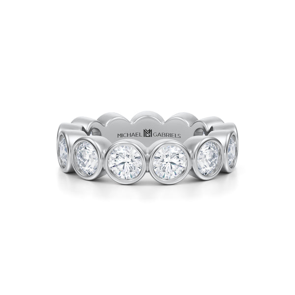 Round Bezel Lab Grown Diamond Eternity Band - Small | Michael Gabriels
