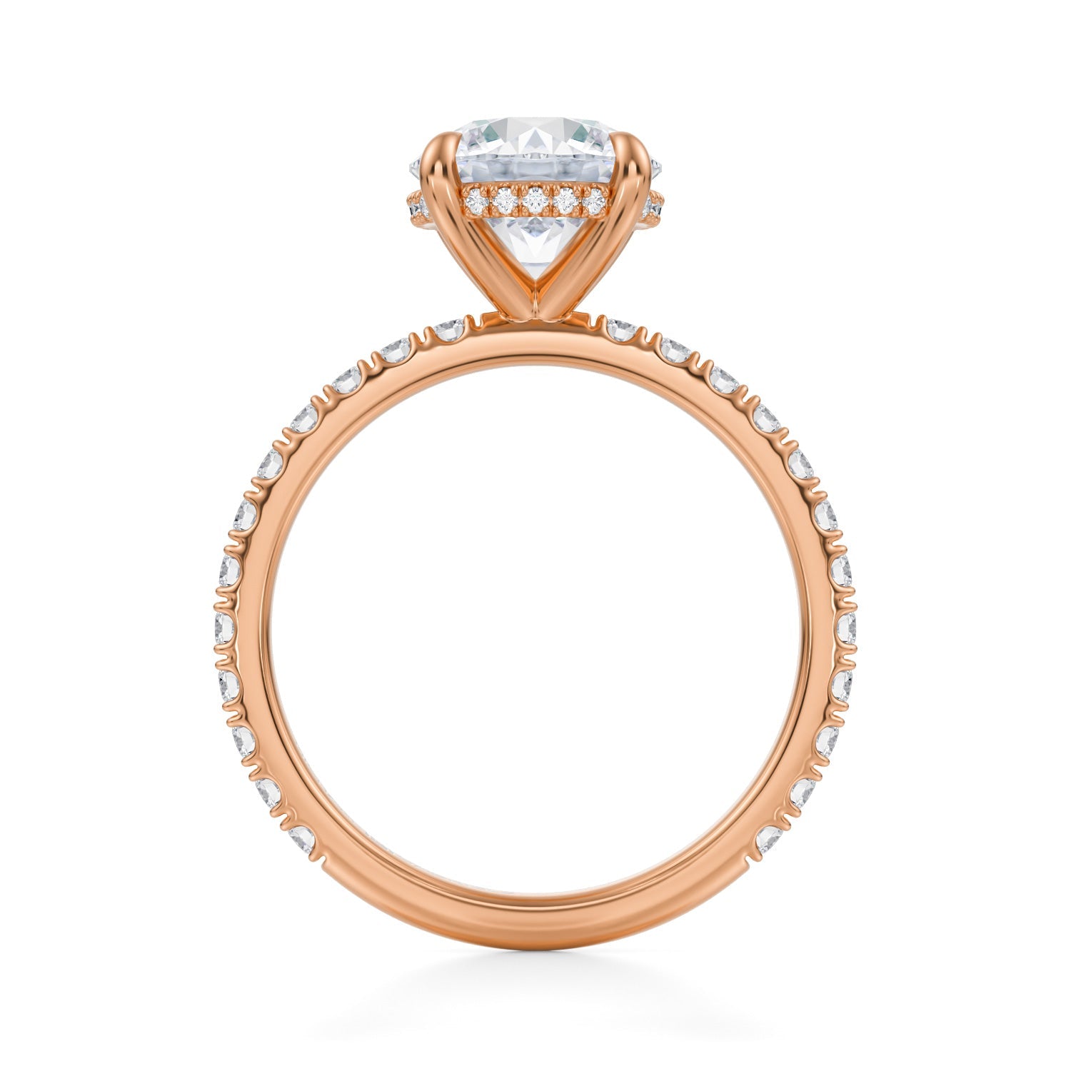 Round Invisible Halo With Pave Ring (1.50 Carat D-VVS2) - Michael Gabriels