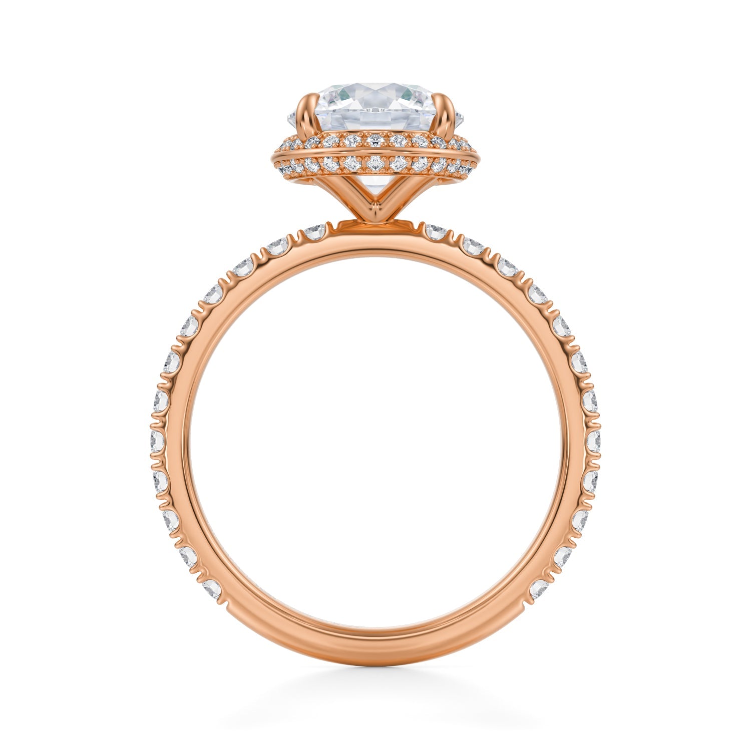 Round Knife Edge Halo With Pave Ring (1.20 Carat F-VVS2) - Michael Gabriels