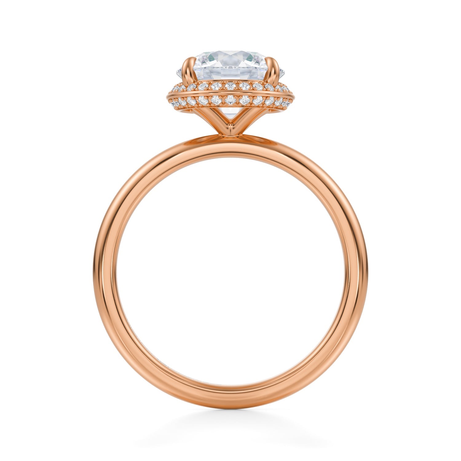 Round Knife Edge Halo With Solitaire Ring (1.20 Carat E-VVS2) - Michael Gabriels