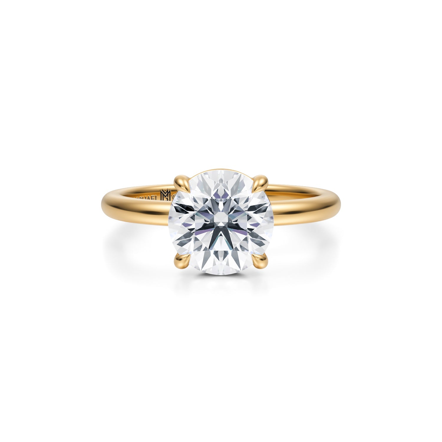 Round Martini Basket Solitaire Ring (2.70 Carat D-VS1) - Michael Gabriels