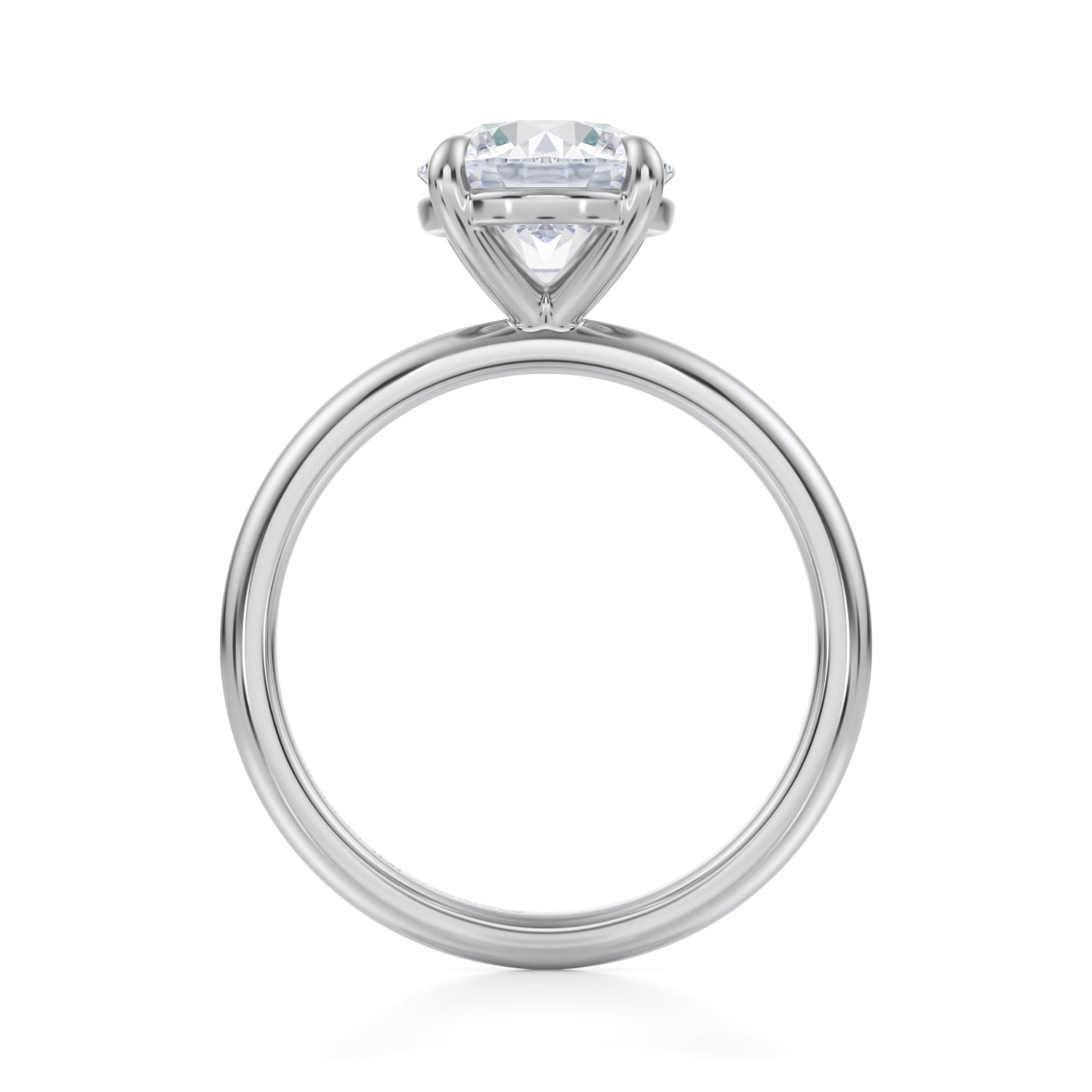 Round Martini Basket Solitaire Ring (2.70 Carat F-VS1) - Michael Gabriels