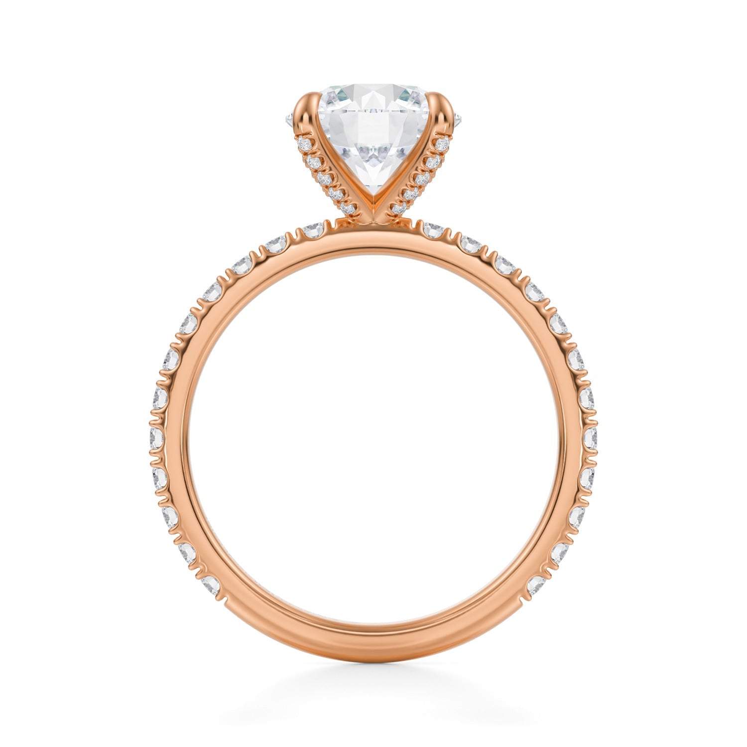 Round Pave Ring With Pave Prongs (2.40 Carat E-VS1) - Michael Gabriels
