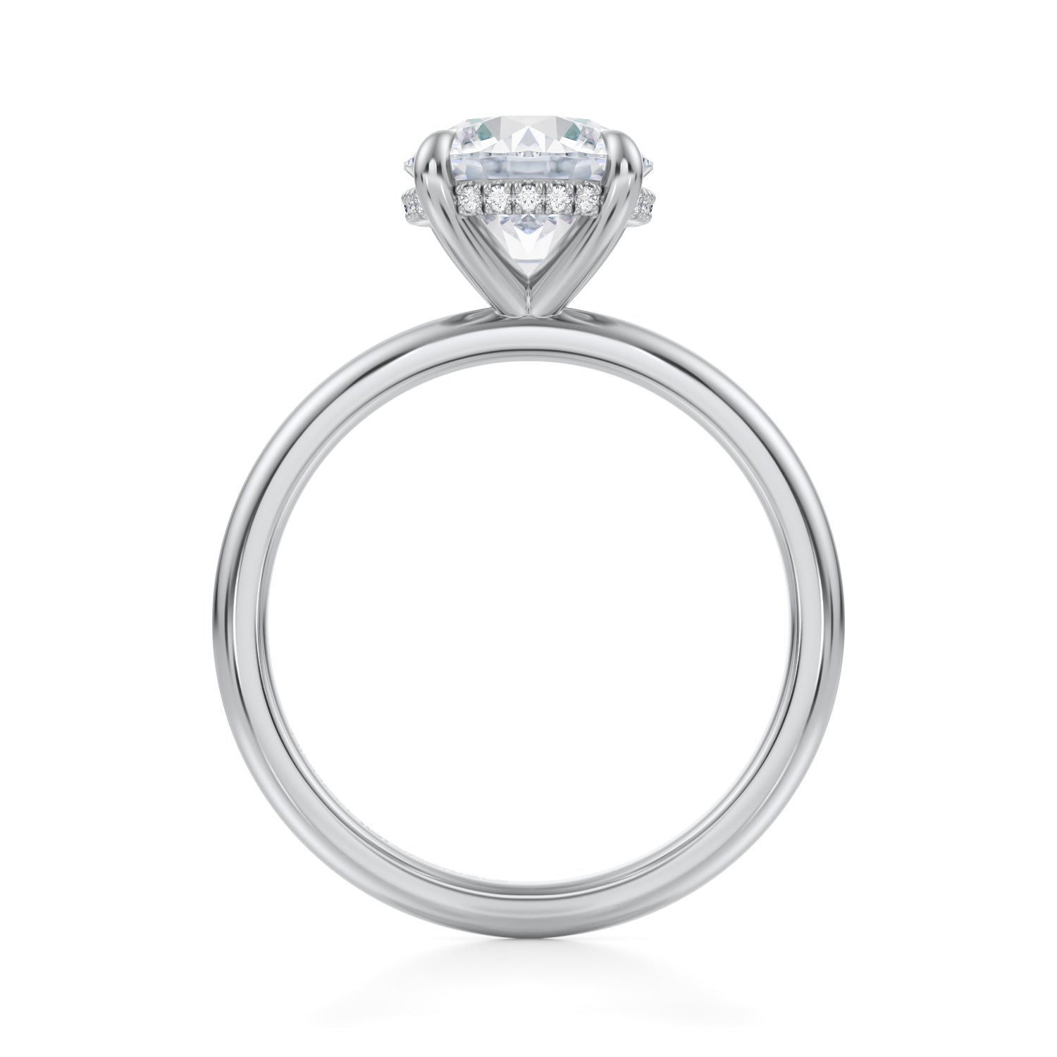Round Solitaire Ring With Invisible Halo (1.50 Carat G-VS1) - Michael Gabriels