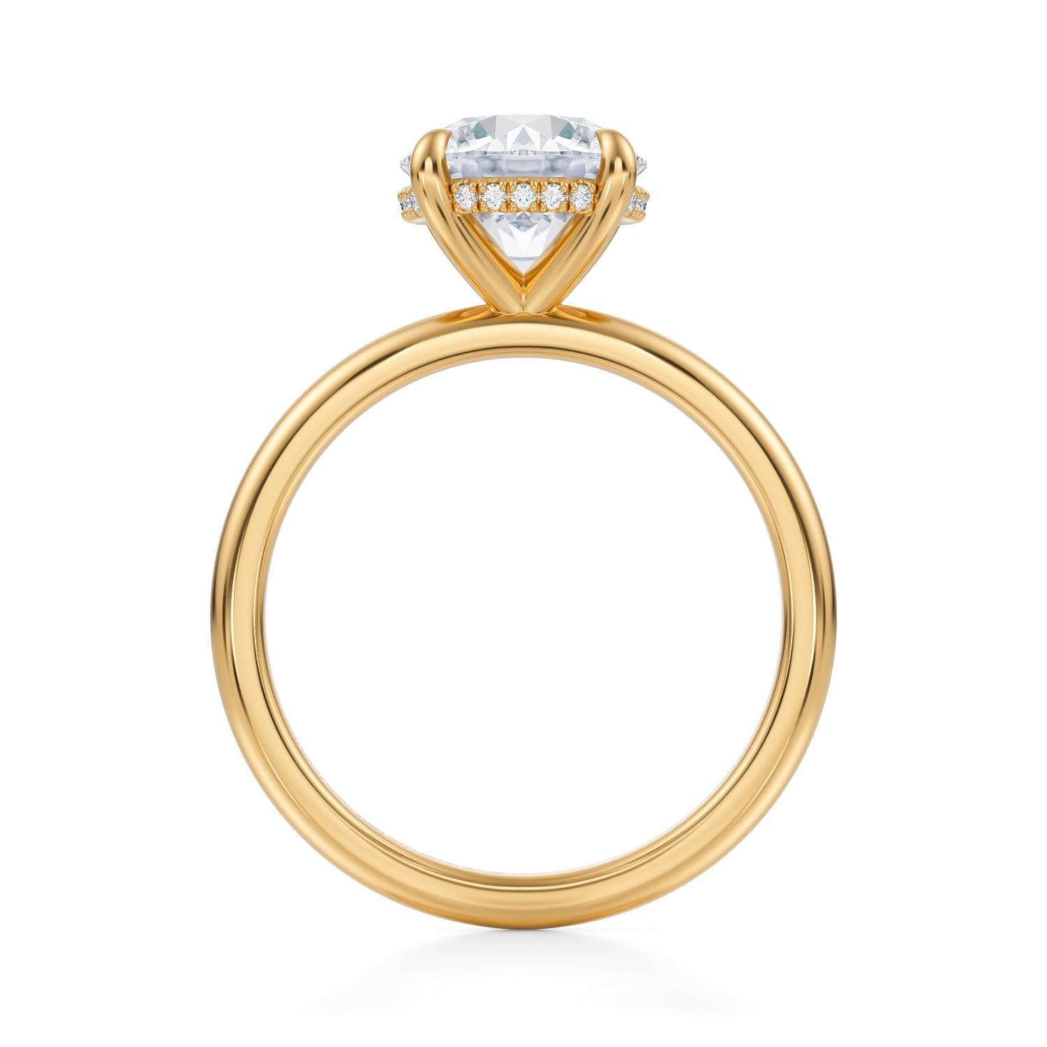 Round Solitaire Ring With Invisible Halo (2.50 Carat E-VS1) - Michael Gabriels